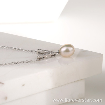 Sterling Silver Pearl Earrings Jewelry Set For Women